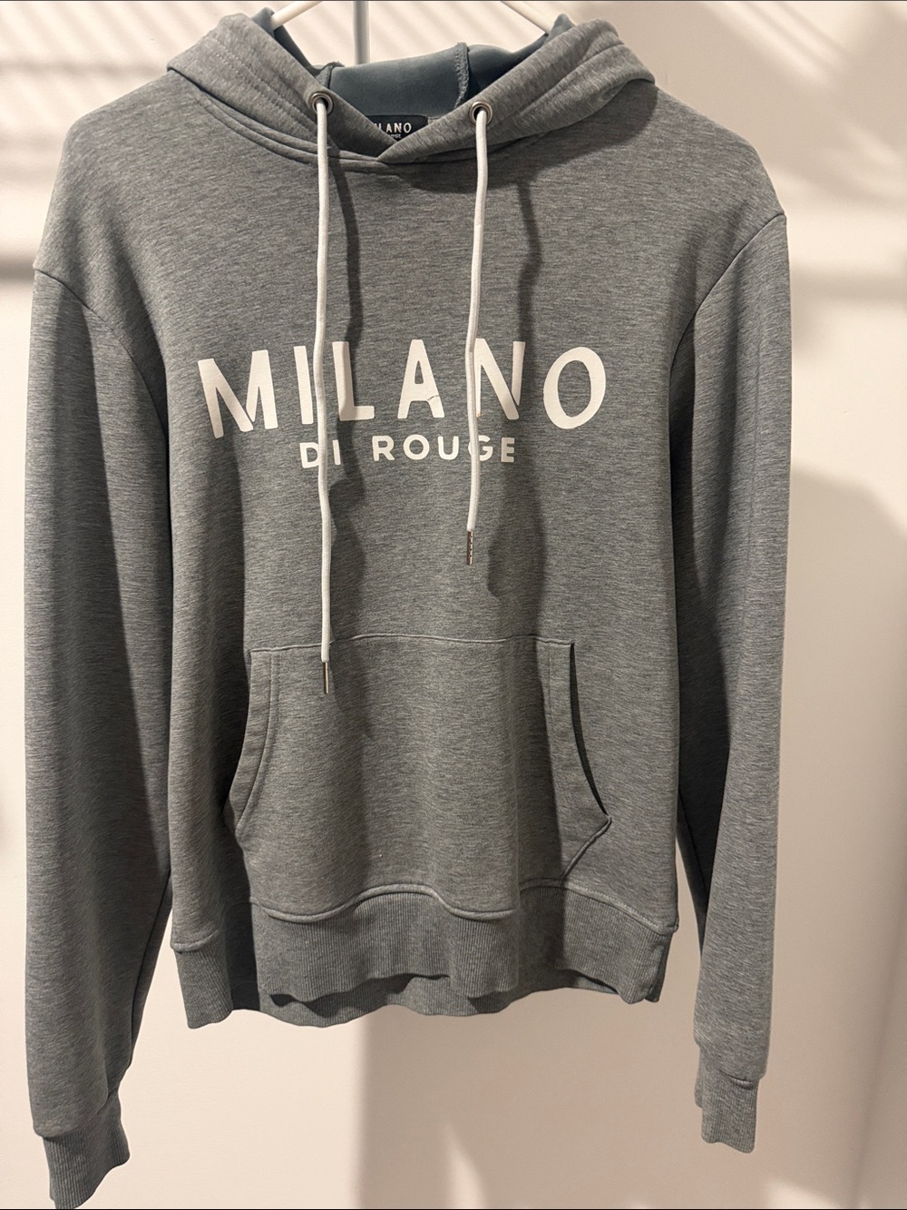Milano Di Rouge Gray Pullover Hoodie with White Logo